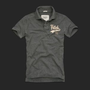 Abercrombie & Fitch Henderson Lake Heather Grey Logo Polo
